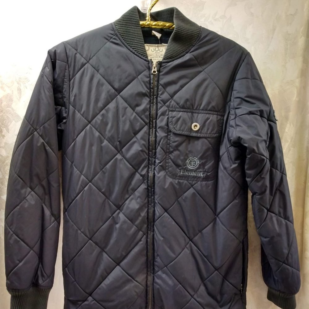 Size S Authentic Element Skateboards Black Puffer Zip up Men's Jacket